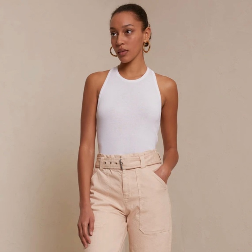 A.L.C. White Nello II Cotton Knit Top